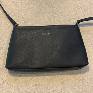 Calvin Klein black leather crossbody bag